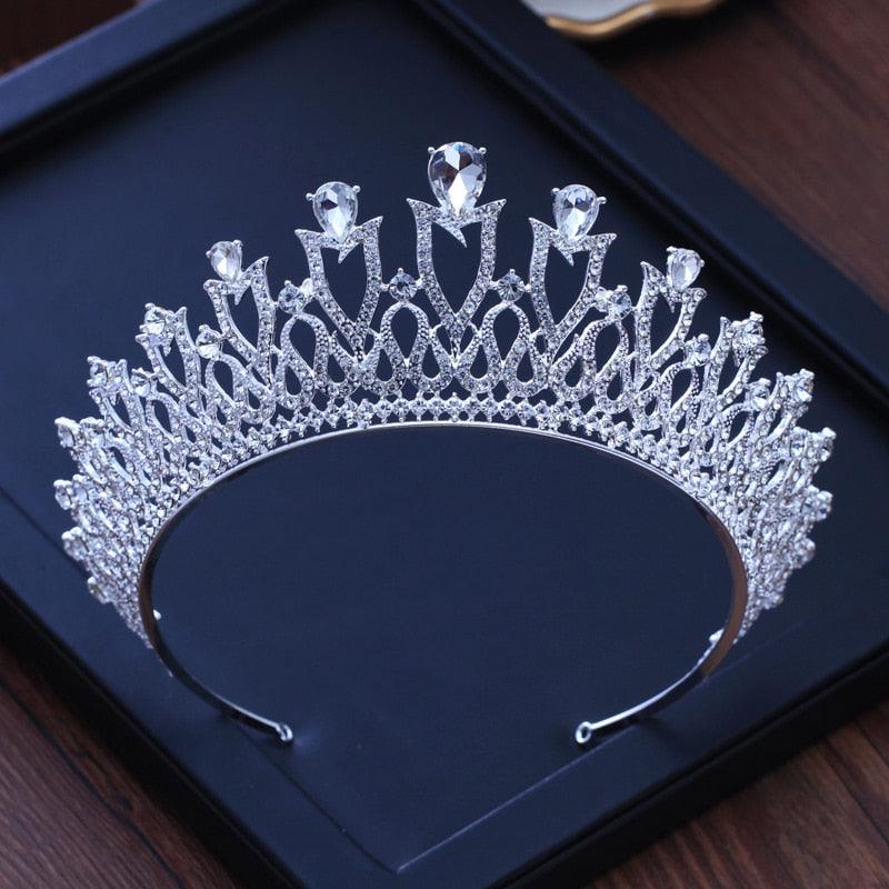 Silver Gold Color Crystal Crowns Bride Tiara Fashion Queen For Wedding Crown Headpiece Wedding Hair Jewelry Accessories  Wedding Crown Bride Tiaras Hair Jewelry Crystal Diadem Prom Party Pageant Accessories