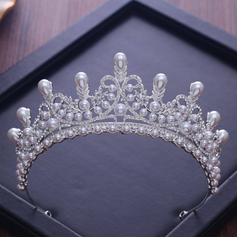 Silver Gold Color Crystal Crowns Bride Tiara Fashion Queen For Wedding Crown Headpiece Wedding Hair Jewelry Accessories  Wedding Crown Bride Tiaras Hair Jewelry Crystal Diadem Prom Party Pageant Accessories