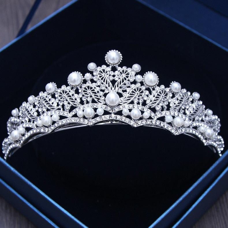 Silver Gold Color Crystal Crowns Bride Tiara Fashion Queen For Wedding Crown Headpiece Wedding Hair Jewelry Accessories  Wedding Crown Bride Tiaras Hair Jewelry Crystal Diadem Prom Party Pageant Accessories