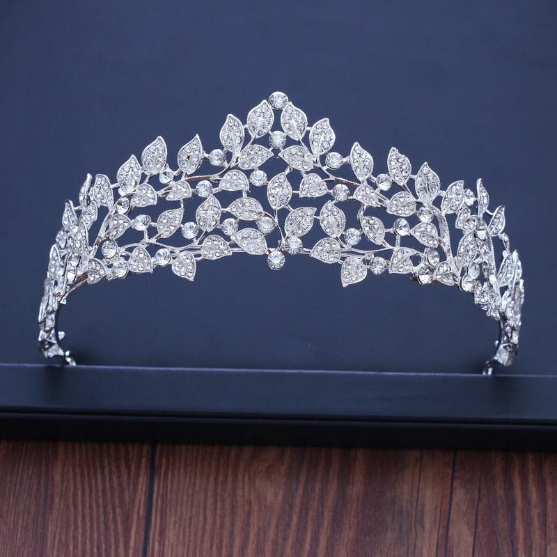 Silver Gold Color Crystal Crowns Bride Tiara Fashion Queen For Wedding Crown Headpiece Wedding Hair Jewelry Accessories  Wedding Crown Bride Tiaras Hair Jewelry Crystal Diadem Prom Party Pageant Accessories
