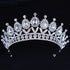 Silver Gold Color Crystal Crowns Bride Tiara Fashion Queen For Wedding Crown Headpiece Wedding Hair Jewelry Accessories  Wedding Crown Bride Tiaras Hair Jewelry Crystal Diadem Prom Party Pageant Accessories