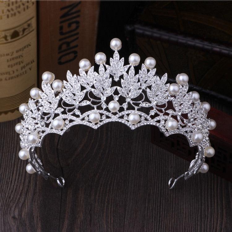Silver Gold Color Crystal Crowns Bride Tiara Fashion Queen For Wedding Crown Headpiece Wedding Hair Jewelry Accessories  Wedding Crown Bride Tiaras Hair Jewelry Crystal Diadem Prom Party Pageant Accessories