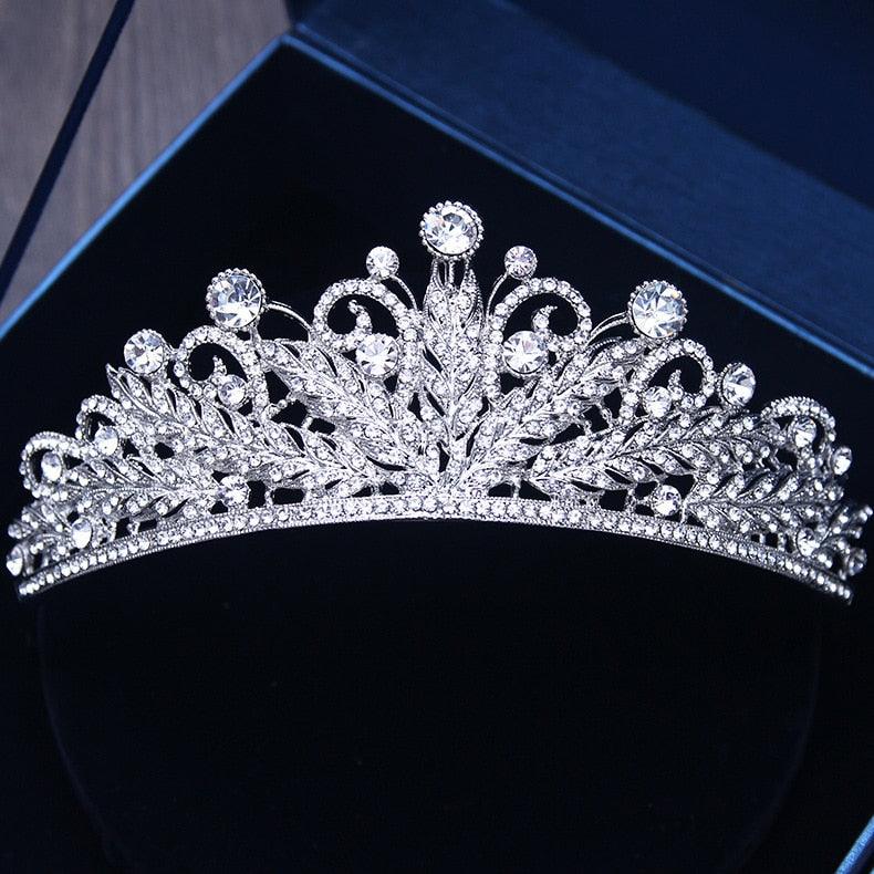Silver Gold Color Crystal Crowns Bride Tiara Fashion Queen For Wedding Crown Headpiece Wedding Hair Jewelry Accessories  Wedding Crown Bride Tiaras Hair Jewelry Crystal Diadem Prom Party Pageant Accessories