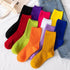 Simple Colorful Solid Color Socks Girls Candy Color Fashion Socks Spring And Autumn 100% Cotton Socks Female Socks Crew Socks Running Socks For Men And Women