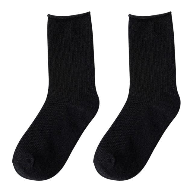 Simple Colorful Solid Color Socks Girls Candy Color Fashion Socks Spring And Autumn 100% Cotton Socks Female Socks Crew Socks Running Socks For Men And Women