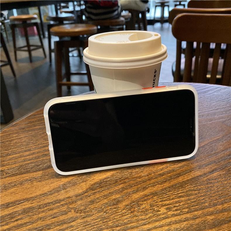 Simple White Camera Shockproof Silicone Phone Case For iPhone 13 Pro Max 14 Pro Protect Cover For Men Modern Translucent Back Cover Mobile case Compatible with iPhone