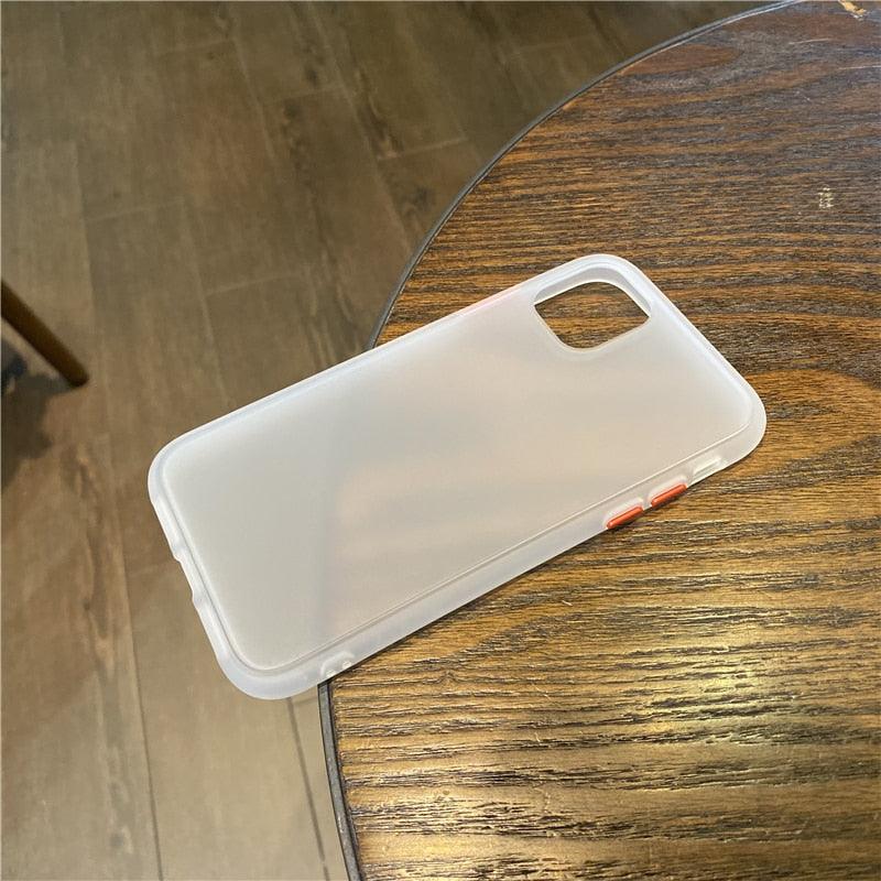 Simple White Camera Shockproof Silicone Phone Case For iPhone 13 Pro Max 14 Pro Protect Cover For Men Modern Translucent Back Cover Mobile case Compatible with iPhone