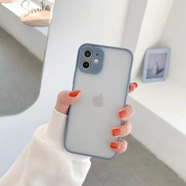 Simple White Camera Shockproof Silicone Phone Case For iPhone 13 Pro Max 14 Pro Protect Cover For Men Modern Translucent Back Cover Mobile case Compatible with iPhone