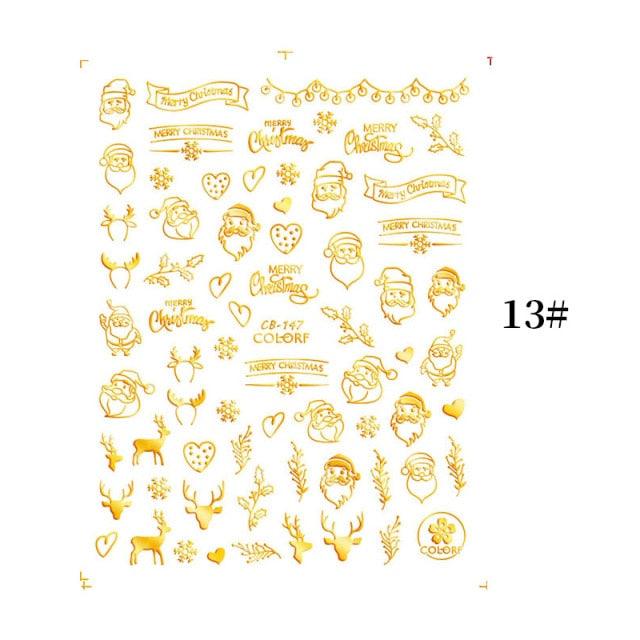 Sliver Bronzing Christmas Slider Nail Art 3D Decals Decoration Snowflake Nail Art Sticker Manicures Transfer Foil Xmas Gift  Nails Snowflake Nail Art Stickers Decals Christmas Nail 3D Self Adhesive Nail Stickers for Acrylic Nails Snowflake