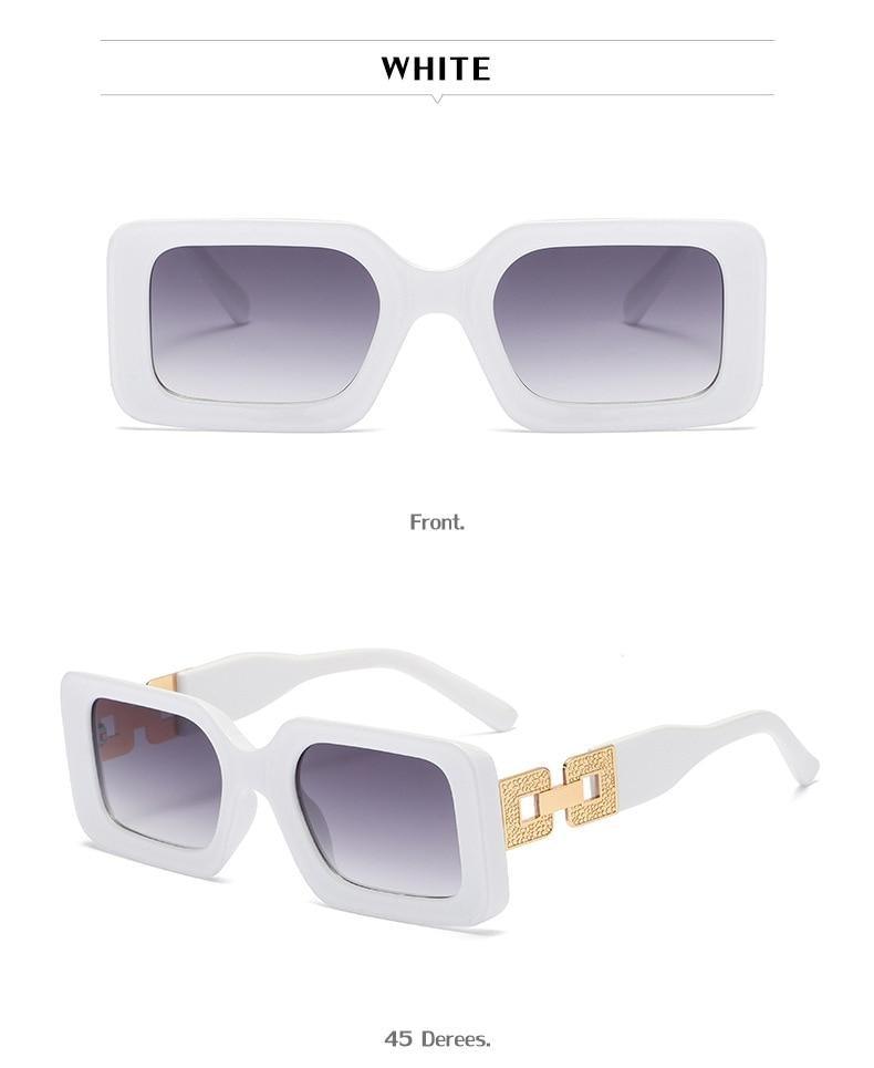 Small Size Rectangle Shape Sunglasses For Women & Men New Retro Style Square Branded Design New Fashionable  Hip Hop Sun Glasses For Female