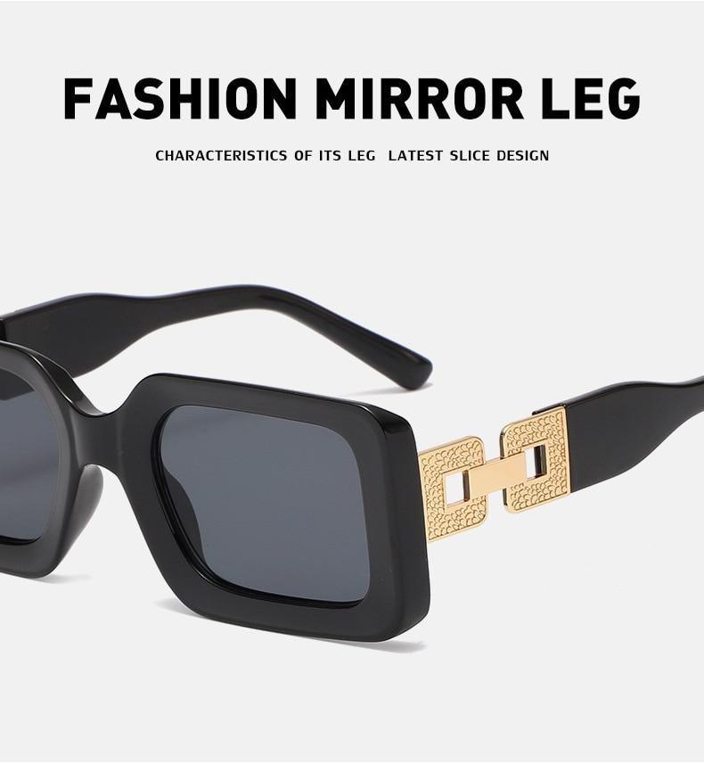 Small Size Rectangle Shape Sunglasses For Women & Men New Retro Style Square Branded Design New Fashionable  Hip Hop Sun Glasses For Female