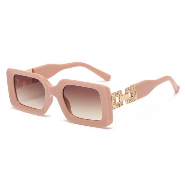 Small Size Rectangle Shape Sunglasses For Women & Men New Retro Style Square Branded Design New Fashionable  Hip Hop Sun Glasses For Female