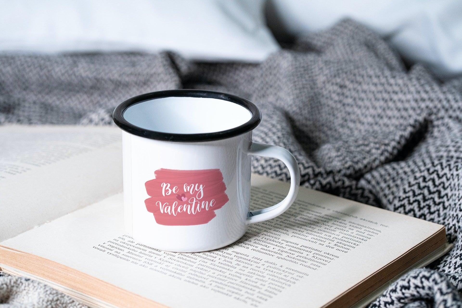 Be My Valentine Rose Printed Enamel Mug Best Gifts for Wife Valentines Day Gifts Wife Gift from Husband Mothers Day Gifts for Wife Christmas Gifts - STEVVEX POD - 1002, Be my valentine, Be my Valentine enamel mug, Customized mug, enammel mug, Happy VAlentine Enammel mug, Happy Valentine gift, Happy Valentine Mug, I love you enamel mug, I love you mug, Print on demand enammel mug, Valentine mug, Valentine mug Pig Valentine mug - Stevvex.com