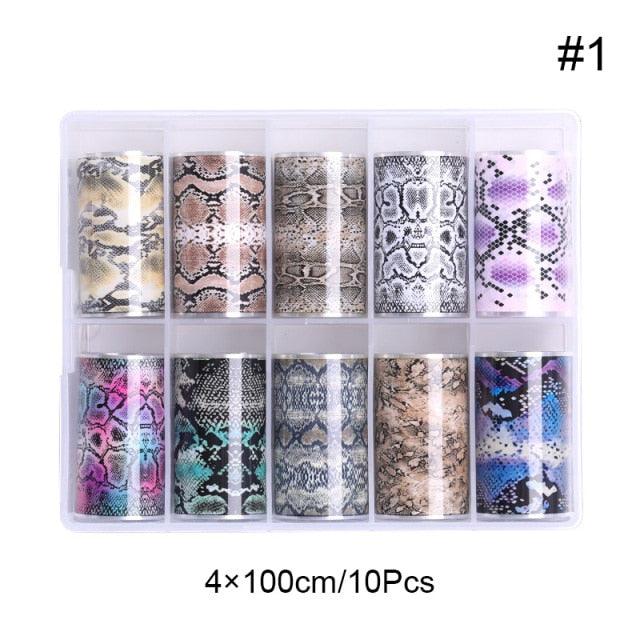 Snake Leopard Nail Foils Marble Nail Art Transfer Sticker Slider Nail Art Decal Manicuring Design Tip Decoration Decal Self-Adhesive 3D Wave Design Decoration for Women Girls Adhesive Striping Tape Nail Art Stickers Metallic Curve Strip Line Nail Decal