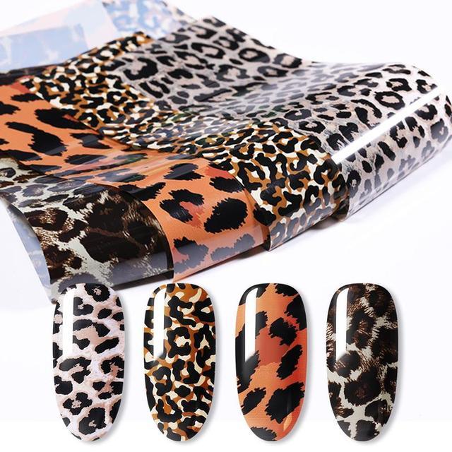 Snake Leopard Nail Foils Marble Nail Art Transfer Sticker Slider Nail Art Decal Manicuring Design Tip Decoration Decal Self-Adhesive 3D Wave Design Decoration for Women Girls Adhesive Striping Tape Nail Art Stickers Metallic Curve Strip Line Nail Decal