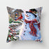 Snowman Christmas Cushion Cover Polyester Decorative Christmas Pillow Cover Merry Christmas Throw Cushion Covers Tree Reindeer Star Pillow Case For Party Throw Pillow New Year Xmas Decor Sofa Living Room Home Decoration