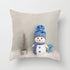 Snowman Christmas Cushion Cover Polyester Decorative Christmas Pillow Cover Merry Christmas Throw Cushion Covers Tree Reindeer Star Pillow Case For Party Throw Pillow New Year Xmas Decor Sofa Living Room Home Decoration