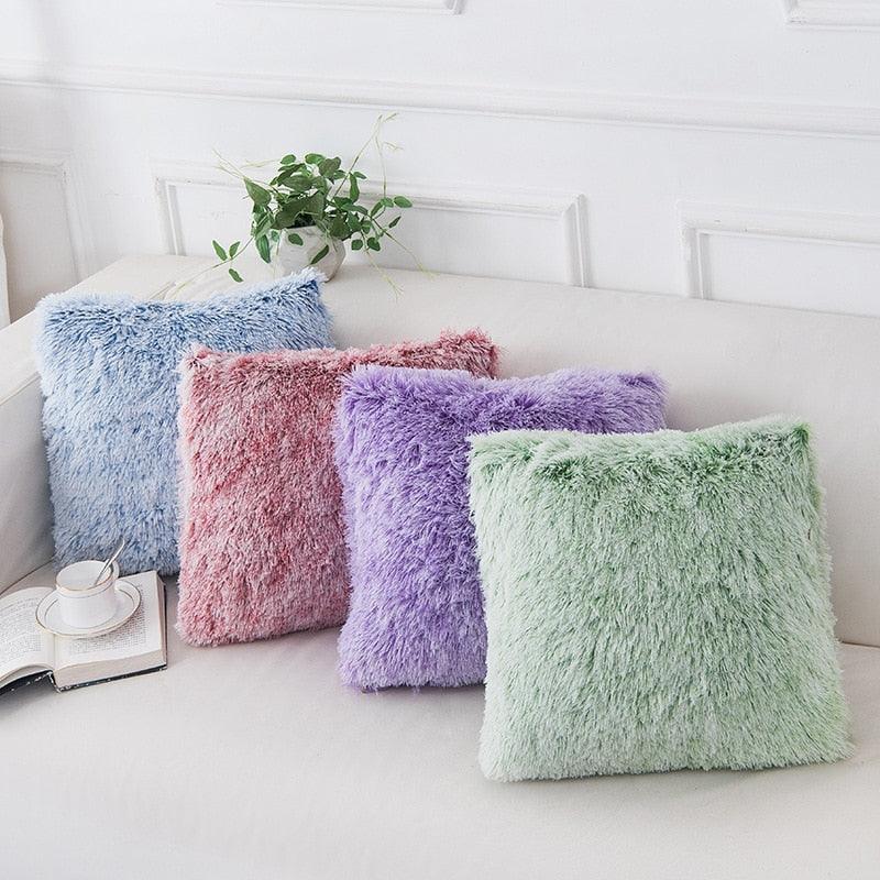 Soft Fur Plush Shaggy Fluffy Pillow Cover Decorative Cushion Covers For Home Living Room Sofa Decor Luxury Faux Fur Throw Pillow Cover Decorative Plush Pillow Case Cushion Cover Shell for Sofa Bedroom Car 43x43cm