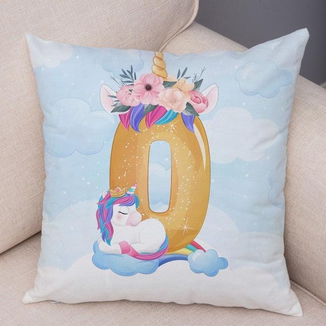 Soft Plush Unicorn Pillow Covers Cute Cartoon Animal Polyester Cotton Cushion Cover Unicorn Decorative Throw Pillow Covers Colorful Pink Wavy Hair Unicorn in Garland Cushion Cover Square Pillow Cases for Girls Women Kids Car Sofa Home Decor 45X45CM