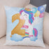 Soft Plush Unicorn Pillow Covers Cute Cartoon Animal Polyester Cotton Cushion Cover Unicorn Decorative Throw Pillow Covers Colorful Pink Wavy Hair Unicorn in Garland Cushion Cover Square Pillow Cases for Girls Women Kids Car Sofa Home Decor 45X45CM