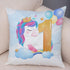 Soft Plush Unicorn Pillow Covers Cute Cartoon Animal Polyester Cotton Cushion Cover Unicorn Decorative Throw Pillow Covers Colorful Pink Wavy Hair Unicorn in Garland Cushion Cover Square Pillow Cases for Girls Women Kids Car Sofa Home Decor 45X45CM