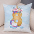 Soft Plush Unicorn Pillow Covers Cute Cartoon Animal Polyester Cotton Cushion Cover Unicorn Decorative Throw Pillow Covers Colorful Pink Wavy Hair Unicorn in Garland Cushion Cover Square Pillow Cases for Girls Women Kids Car Sofa Home Decor 45X45CM