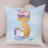 Soft Plush Unicorn Pillow Covers Cute Cartoon Animal Polyester Cotton Cushion Cover Unicorn Decorative Throw Pillow Covers Colorful Pink Wavy Hair Unicorn in Garland Cushion Cover Square Pillow Cases for Girls Women Kids Car Sofa Home Decor 45X45CM