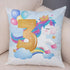 Soft Plush Unicorn Pillow Covers Cute Cartoon Animal Polyester Cotton Cushion Cover Unicorn Decorative Throw Pillow Covers Colorful Pink Wavy Hair Unicorn in Garland Cushion Cover Square Pillow Cases for Girls Women Kids Car Sofa Home Decor 45X45CM