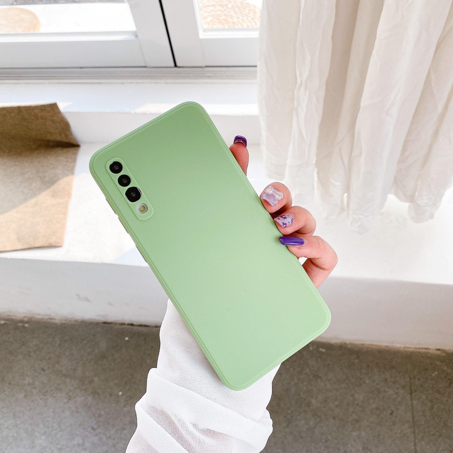 Soft Smooth Touch Xiaomi Phone Case Silicone Shockproof Thin Cover Suitable for Xiaomi Redmi 9 9A 9C 9i 9AT 9 Prime Luxury Liquid Silicone Solid Color Soft Leather Candy Color Shockproof Case