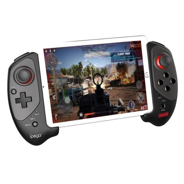 Solid Black Sustainable Wireless Bluetooth Joystick Gamepad Controller Compatible With Mobile Phones Smartphones - STEVVEX Game - 221, all in one game controller, best quality joystick, black gamepad, bluetooth wireless gamepad, classic games, classic joystick, compatible with mobile phone, controller for mobile, Controller For Mobile Phone, fire shooter, game, Game Controller, Game Pad, game pad for phone, Game Pads for mobile, joystick, joystick for games - Stevvex.com