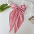 Solid Color Big Large Satin Bow Hairpins Barrettes For Women Girl Wedding Long Ribbon Hair Clip Fashion Hairgrips Accessories For Party