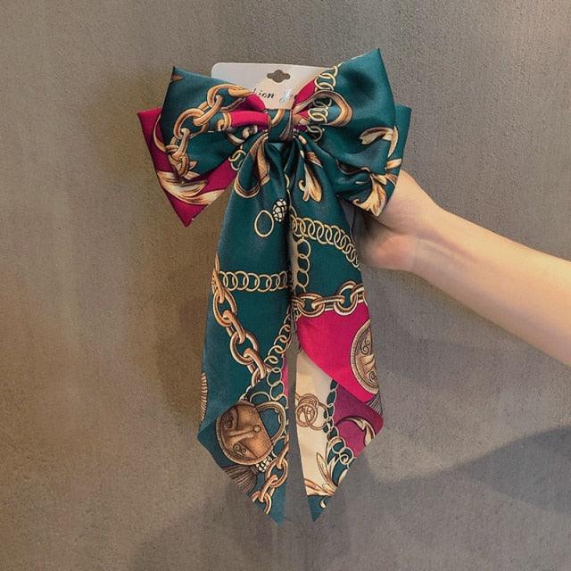 Solid Color Big Large Satin Bow Hairpins Barrettes For Women Girl Wedding Long Ribbon Hair Clip Fashion Hairgrips Accessories For Party