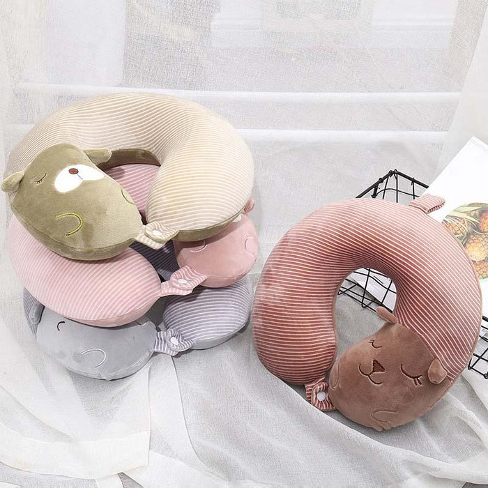 Special U-shaped Animal Shape Neck Pillow Rest Plush Pillow Travel Pillow Cartoon Animal Car Headrest Dolls Airplane Pillow Travel Pillow Cartoon U Shape Travel Pillow Car Neck Support Rest Cushion For Airplane Bus Train Home Office Soft Plush