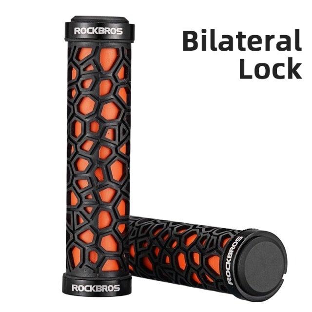 Sponge Bicycle Grips Handle Anti-Skid 3D Silicone Grip Cycling Handlebar Ultralight Bike Grips Foam Single Lock On Bicycle Handle Bar Soft Comfortable Non-Slip Bike Handle Grips For Mountain Beach Cruiser Scooter