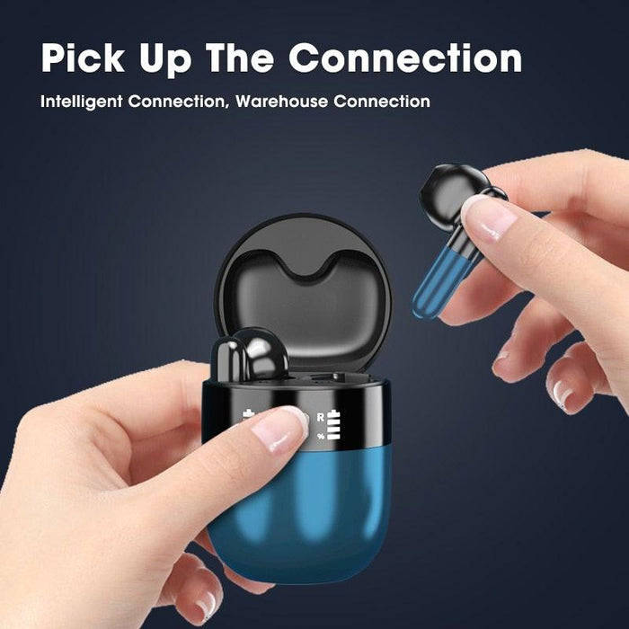Sports WearableWireless  Headphones Fast Conecting Music Sweatproof Wireless Earbuds Smart LED Display Bluetooth Earphones HD Call Headphone With Microphone Touch Control Waterproof Headset With Charging Case 300mAH