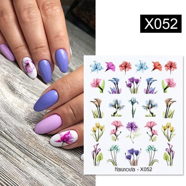 Spring Simple Green Theme Water Decal Sticker Flower Leaf Tree Summer Slider For Manicuring Nail Art Watermarks Art Decoration Manicure Tools Nail Watermark Decals iridescent Decoration Nail Self-Adhesive Decals Nail Stickers Water Transfer Fresh Nail