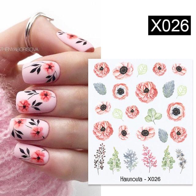 Spring Simple Green Theme Water Decal Sticker Flower Leaf Tree Summer Slider For Manicuring Nail Art Watermarks Art Decoration Manicure Tools Nail Watermark Decals iridescent Decoration Nail Self-Adhesive Decals Nail Stickers Water Transfer Fresh Nail