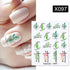 Spring Simple Green Theme Water Decal Sticker Flower Leaf Tree Summer Slider For Manicuring Nail Art Watermarks Art Decoration Manicure Tools Nail Watermark Decals iridescent Decoration Nail Self-Adhesive Decals Nail Stickers Water Transfer Fresh Nail