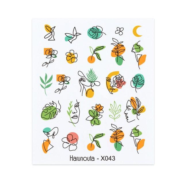 Spring Simple Green Theme Water Decal Sticker Flower Leaf Tree Summer Slider For Manicuring Nail Art Watermarks Art Decoration Manicure Tools Nail Watermark Decals iridescent Decoration Nail Self-Adhesive Decals Nail Stickers Water Transfer Fresh Nail