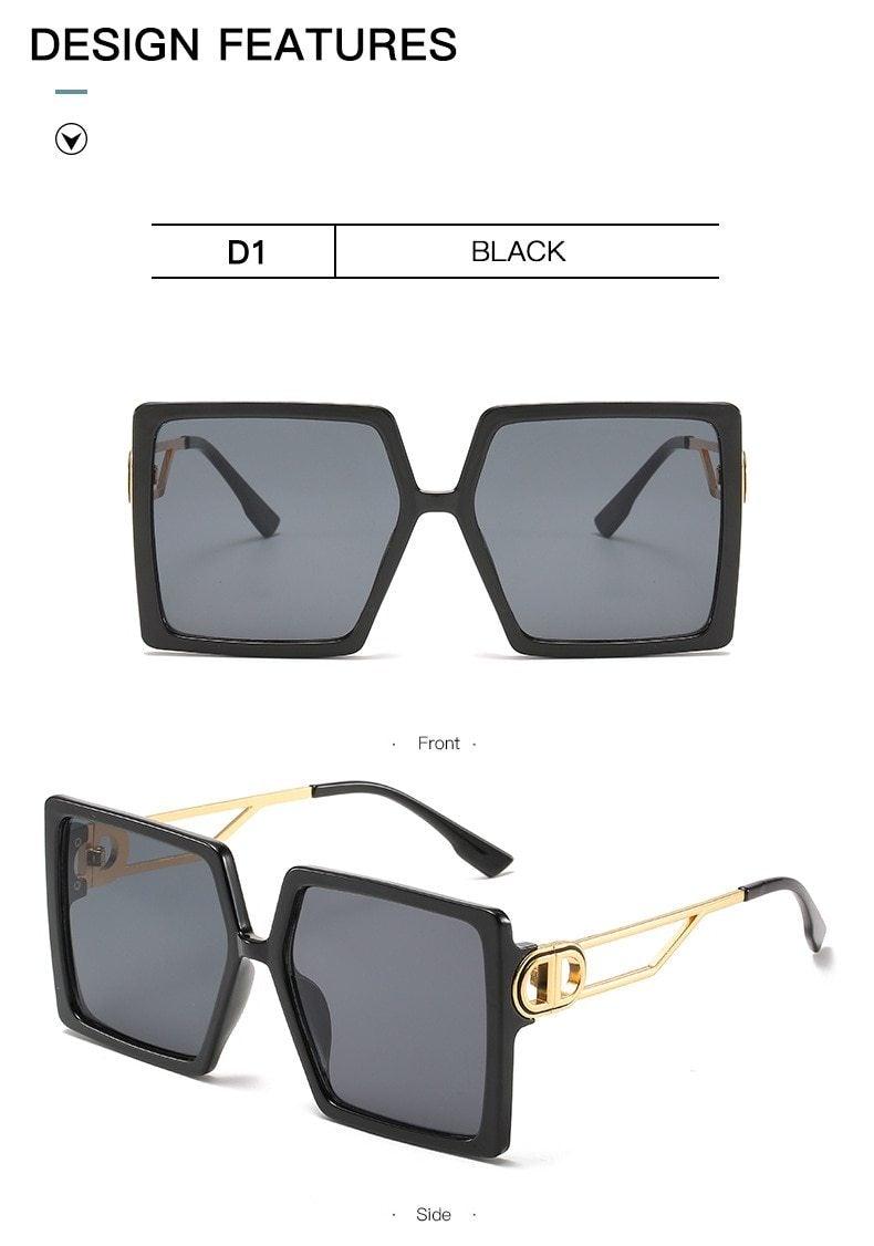 Square Oversized Sunglasses for Women Men Flat Top Fashion Shades Big Frame Sunglasses For Women With Hollow Glasses & New Legs Fashionable Sunglasses For Men & Women