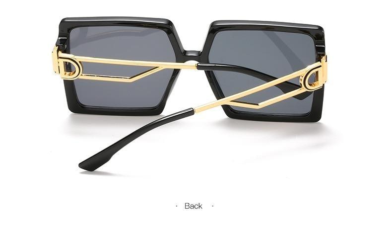 Square Oversized Sunglasses for Women Men Flat Top Fashion Shades Big Frame Sunglasses For Women With Hollow Glasses & New Legs Fashionable Sunglasses For Men & Women