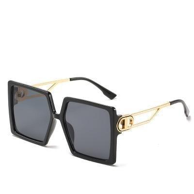 Square Oversized Sunglasses for Women Men Flat Top Fashion Shades Big Frame Sunglasses For Women With Hollow Glasses & New Legs Fashionable Sunglasses For Men & Women