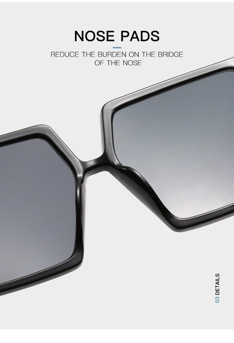 Square Oversized Sunglasses for Women Men Flat Top Fashion Shades Big Frame Sunglasses For Women With Hollow Glasses & New Legs Fashionable Sunglasses For Men & Women