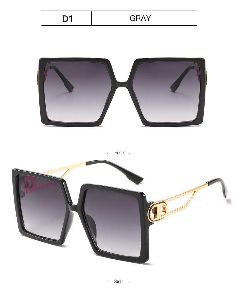 Square Oversized Sunglasses for Women Men Flat Top Fashion Shades Big Frame Sunglasses For Women With Hollow Glasses & New Legs Fashionable Sunglasses For Men & Women