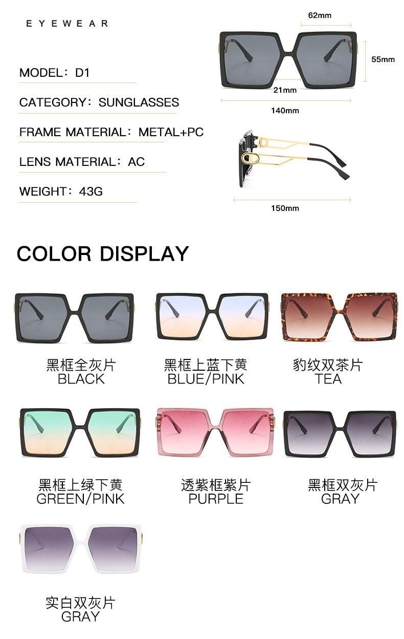 Square Oversized Sunglasses for Women Men Flat Top Fashion Shades Big Frame Sunglasses For Women With Hollow Glasses & New Legs Fashionable Sunglasses For Men & Women