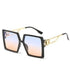 Square Oversized Sunglasses for Women Men Flat Top Fashion Shades Big Frame Sunglasses For Women With Hollow Glasses & New Legs Fashionable Sunglasses For Men & Women