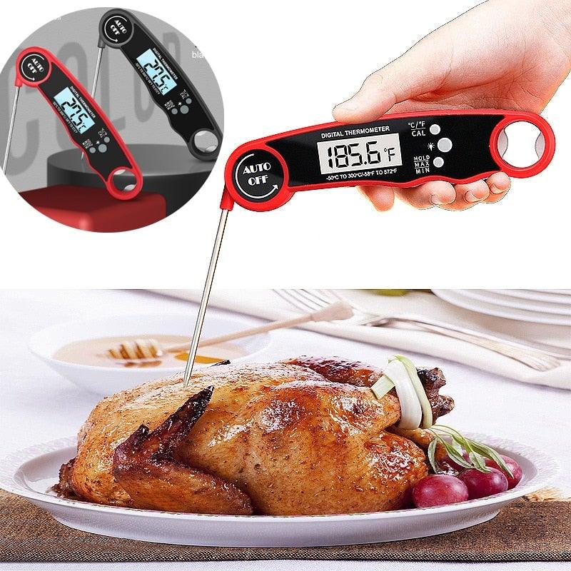 Stylish Instant Read Meat Thermometer Waterproof Ultra Fast Digital Food Water Milk Thermometer With Backlight & Calibration Digital Food Probe for Kitchen Outdoor Grilling And BBQ