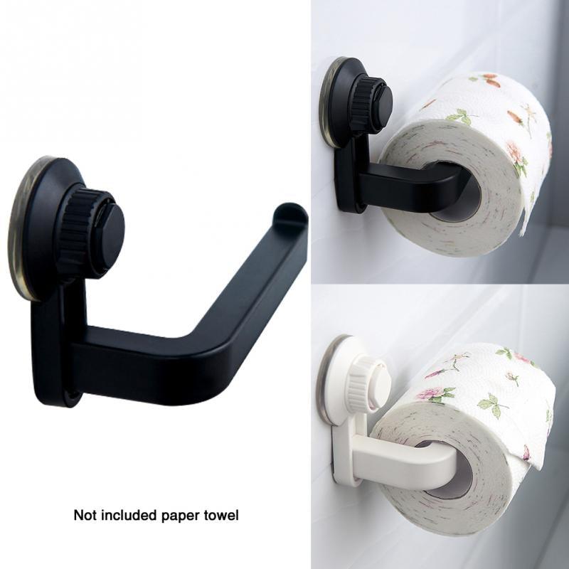 Suction Cup Rack Kitchen Bathroom Storage Waterproof Moisture Proof Towel Accessories Shelf Toilet Paper Holder Wall Mounted Adhesive Towel Bar Bathroom Towel Holder Bathroom Accessories Bathroom Hardware
