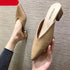 Summer Elegant Ladies Slippers Slip On Square Heel Shoes High Heels Women Pumps Women Flats Elastic Mules Comfortable Slip On Women's Flats Loafers Casual Flat Shoes