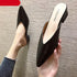Summer Elegant Ladies Slippers Slip On Square Heel Shoes High Heels Women Pumps Women Flats Elastic Mules Comfortable Slip On Women's Flats Loafers Casual Flat Shoes